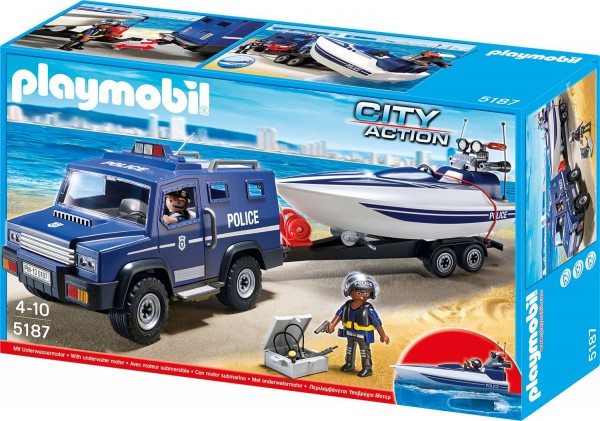 Playmobil 5187 - Polizei-Truck mit Speedboot